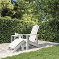 vidaXL Záhradná stolička Adirondack s podnožkou HDPE biela