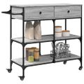 vidaXL Kuchynský vozík sivý sonoma 105x42x95 cm kompozitné drevo