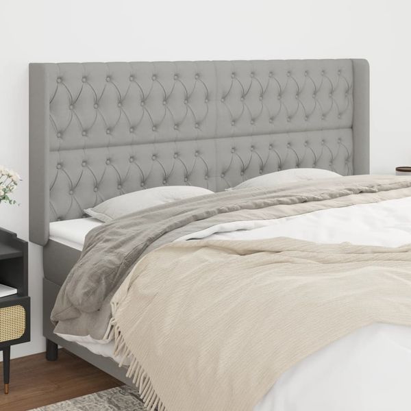 vidaXL Čelo postele so záhybmi bledosivé 203x16x118/128 cm látka