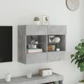 vidaXL TV nástenná skrinka s LED svetlami betónovo sivá 78,5x30x60,5cm