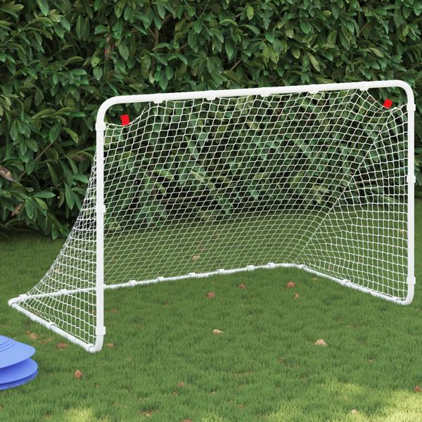 vidaXL Futbalová bránka biela 122x81x81 cm oceľová