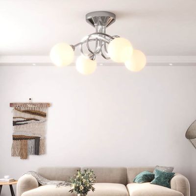vidaXL Stropná lampa s guľatými keramickými tienidlami na 4 G9 LED