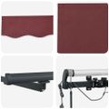 vidaXL Automaticky zaťahovacia markíza s LED burgundská 450x300 cm