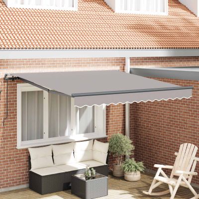 vidaXL Sklopná markíza Svetlosivá 350 x 250 cm Polyester a hliník
