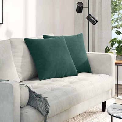 vidaXL Vankúše na pohovku 2 pcs Tmavozelená 50 x 50 cm