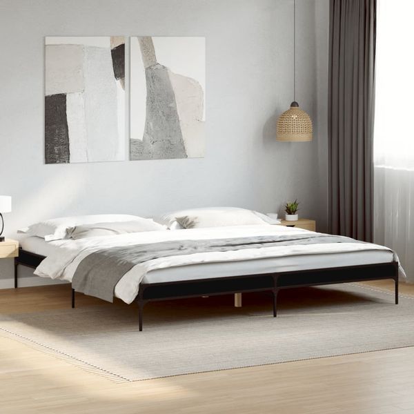 vidaXL Posteľný rám čierny 180x200 cm kompozitné drevo a kov