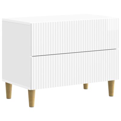 vidaXL Nočný stolík Biela s vysokým leskom 62 x 34,5 x 48 cm
