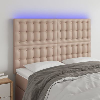 VidaXL Čelo postele kapučínové 144x5x118/128 cm umelá koža