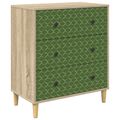 vidaXL Příborník GELEEN Smaragdový geometrický vzor 66 x 36,5 x 75 cm