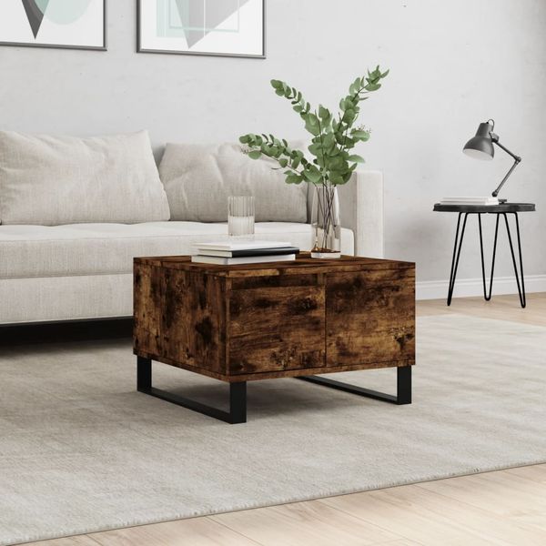 vidaXL Konferenčný stolík dymový dub 55x55x36,5 cm spracované drevo
