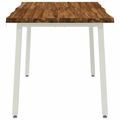 vidaXL 120 x 70 x 75 cm Pevné akáciové drevo Prírodná a biela