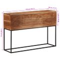 vidaXL Konzolový stolík 110x30x75 cm masívna akácia a železo