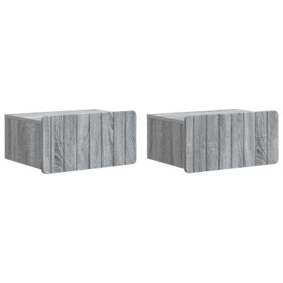 vidaXL Nástenná nočná skrinka 2 pcs Sivá sonoma 49 x 34,5 x 24 cm