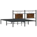 vidaXL Posteľný rám bez matraca dymový dub 150x200 cm kompozitné drevo