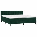 vidaXL Posteľný rám boxsping s matracom tmavozelený 180x200 cm zamat