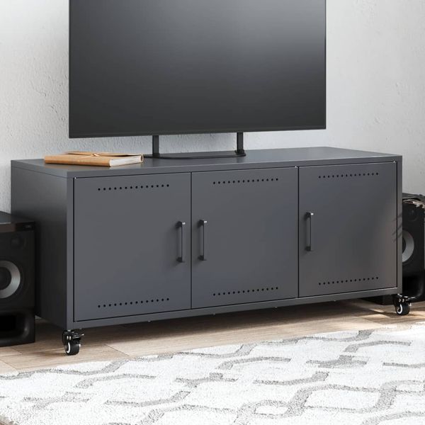 vidaXL TV skrinka antracit 100,5x39x43,5 cm oceľ