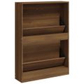 vidaXL Botník Hnedý dub 59x17x81 cm spracované drevo