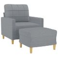 vidaXL Kreslo s podnožkou bledosivé 60 cm látkové