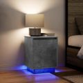 vidaXL Nočné skrinky s LED osvetlením 2 ks Betónovo sivá 38x34x50 cm