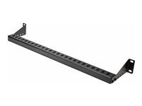 Startech 1U Rack Mountable Cable Lacing Bar w/Adjustable Depth, Cable Support Guide For Organized 19" Racks/Cabinets, Horizontal Cable Guide For Patch Panels/Switches/PDUs - Uväzovacia lišta pre správu káblov (horizontálna) - čierna - 1U - 19"