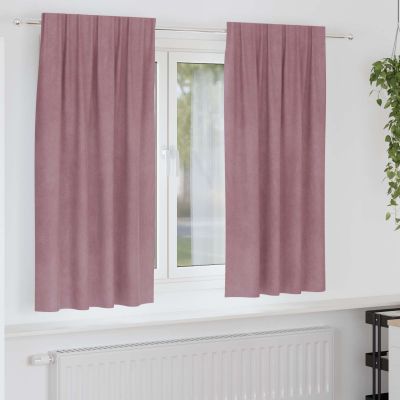 vidaXL Zatemňovacie závesy 2 pcs Tmavo ružová 140 x 175 cm Zamat