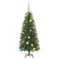 vidaXL Umelý vianočný stromček s 150 LED-i Zelená 120 cm PE a PVC