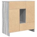vidaXL Komoda so zásuvkami a dvierkami, sivá sonoma 70,5x34x74,5 cm