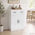vidaXL Servírovacia skriňa Biela 66 x 34,5 x 87 cm Kompozitné drevo