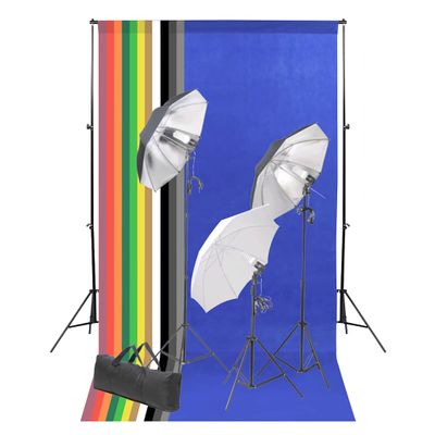 vidaXL Fotografické vybavenie s pozadím a osvetlením