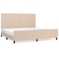 vidaXL Posteľný rám s čelom kapučínový 200x200 cm umelá koža