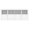 vidaXL Komoda s LED svetlami biela 163x37x67 cm