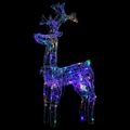 vidaXL Vianočná dekorácia so sobom 90 LED 60x16x100 cm akryl