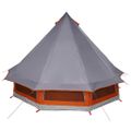 vidaXL Tipi stan so strechou Šedá a oranžová 404 x 370 x 270 cm taft