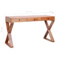 vidaXL Počítačový stôl prírodný 115x47x77 cm masívne mahagónové drevo