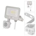 LED reflektor GLARO s pohybovým čidlom, 10 W, biely, IP54, 1000 lm, neutrálna biela