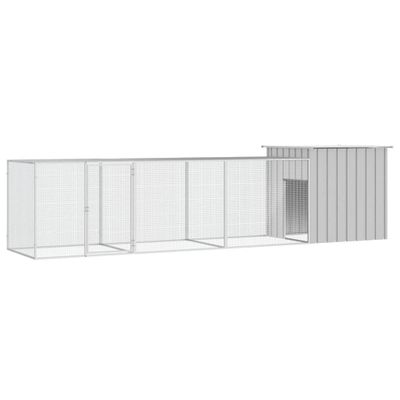vidaXL Klietka pre kurčatá sivá 400x91x100 cm pozinkovaná oceľ