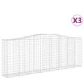 vidaXL Oblúkové gabionové koše 3 ks 400x50x140/160 cm pozink. železo