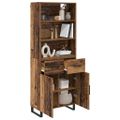 vidaXL Highboard 2 ks Staré drevo 69,5 x 34 x 180 cm