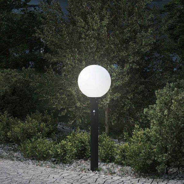 vidaXL Stĺpikové svietidlo so senzorom 80 cm čierne IP44