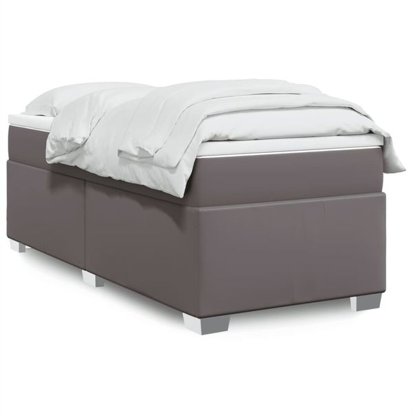 vidaXL Boxspring posteľ s matracom sivá 90x190 cm umelá koža