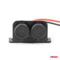 Dvojitá hermetická zásuvka do zapalovače 12/24V AMiO-04130