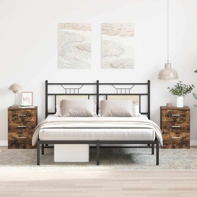 vidaXL Nočné stolíky 2 ks údený dub 38x35x56 cm spracované drevo