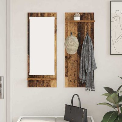 vidaXL Vešiak na stenu Staré drevo 70 x 10 x 90 cm Kompozitné drevo
