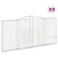 vidaXL Oblúkové gabiónové koše 9ks 400x30x180/200cm pozinkované železo