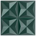 vidaXL Nástenné panely 24 ks 50 x 50 cm Origami Zelený XPS Pena