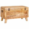 vidaXL Úložná krabica s úložiskom 70 x 35 x 40 cm mangový masív