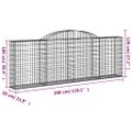 vidaXL Oblúkové gabiónové koše 11 ks 300x30x100/120cm pozinkov. železo