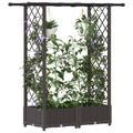 vidaXL Vyvýšený záhon s mriežkou a strechou Hnedá 122,5 x 40 x 121 cm