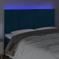 vidaXL Čelo postele s LED tmavomodré 160x5x118/128 cm zamat