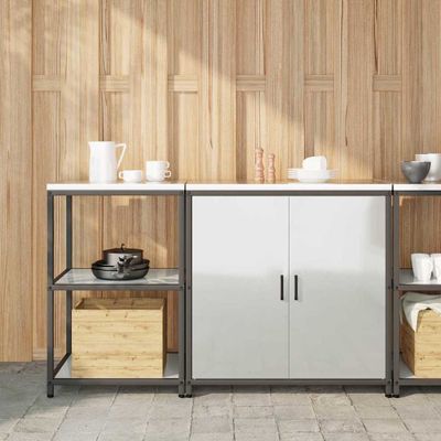 vidaXL Kuchynský úložný set HATTEM 2 pcs Strieborná Pozinkovaná oceľ